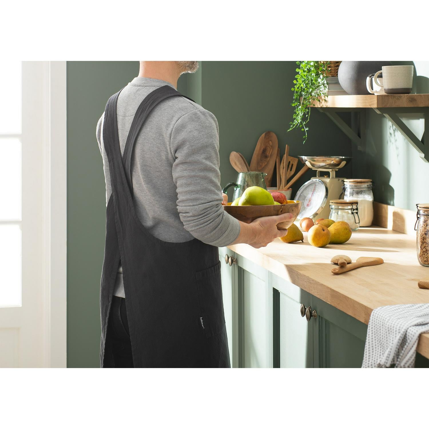 Habitat charcoal cross back apron one size, UK version