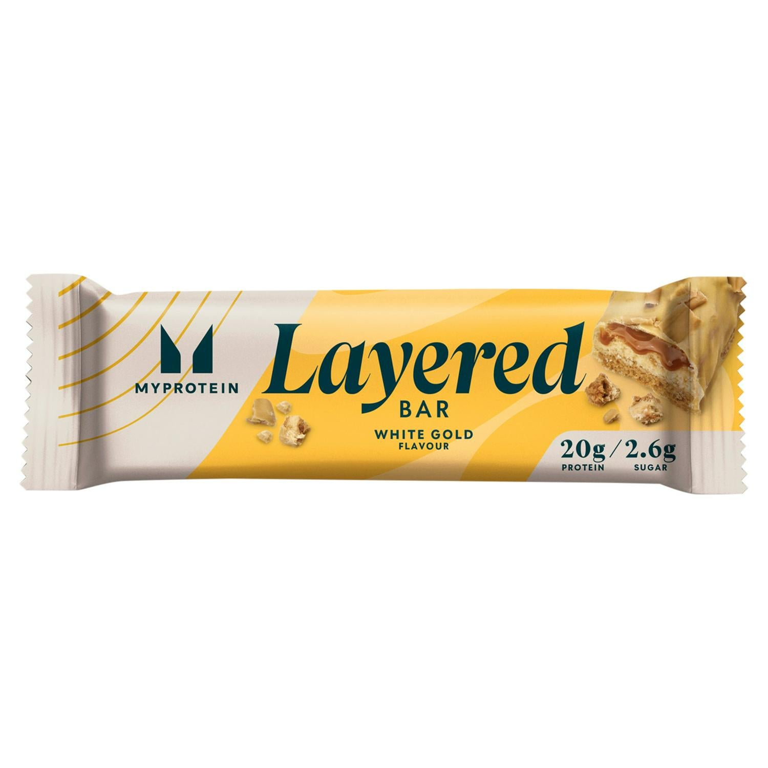 Myprotein protein bar white gold flavour 60g, imported from the UK
