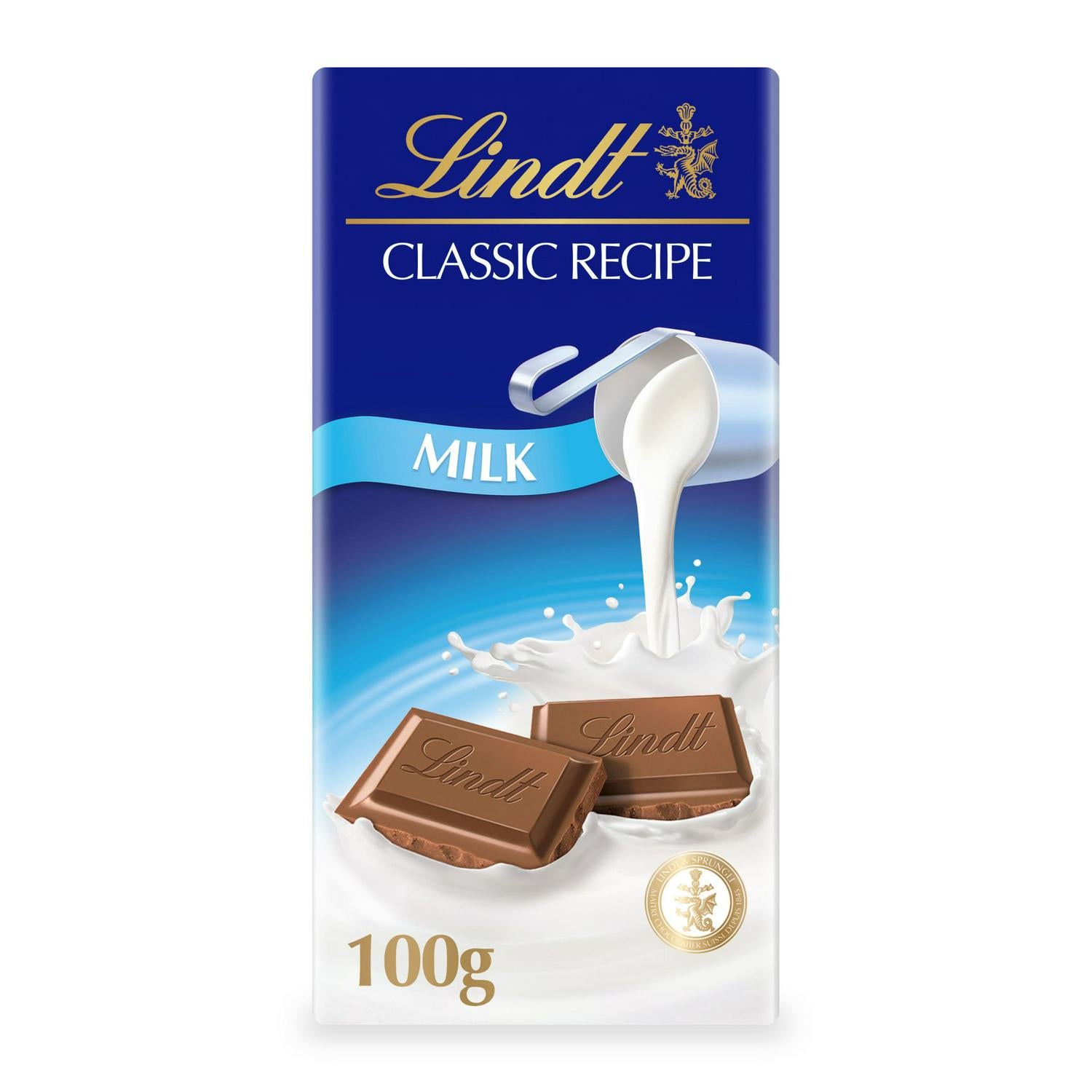 Lindt classic recipe milk chocolate bar 100g, UK version