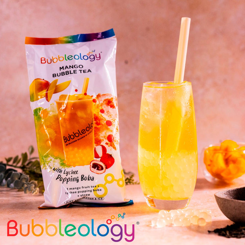 Bubbleology Mango Bubble Tea with Lychee Popping Boba - British product