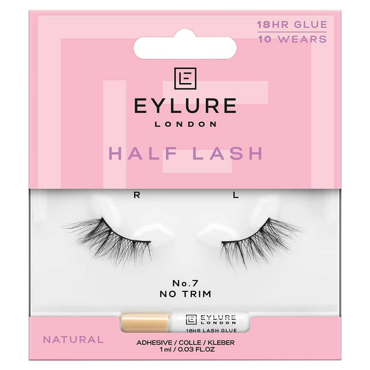 Half Strip False Eyelashes with 18-Hour Adhesive, Latex-Free
