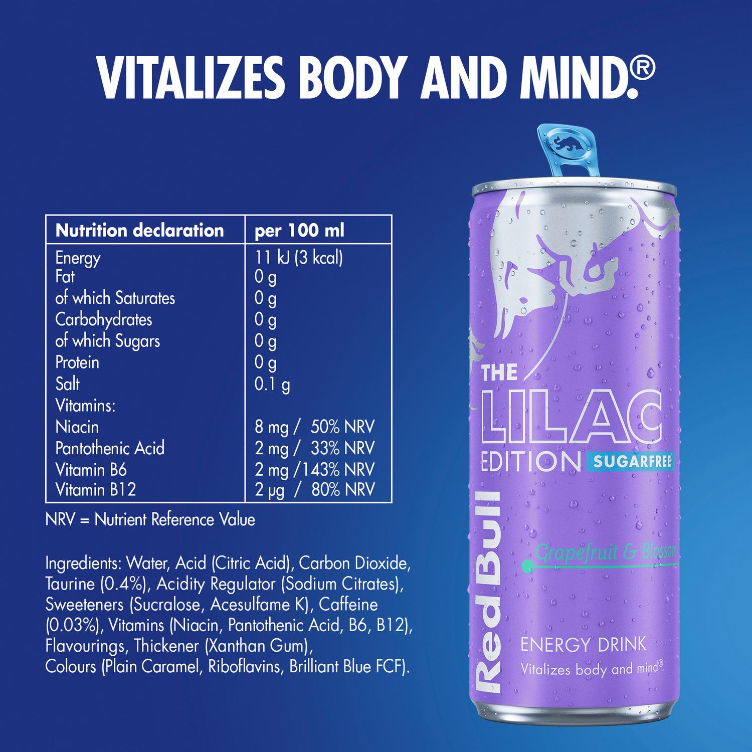Sugar-Free Energy Drink with Grapefruit and Blossom Flavour 355ml