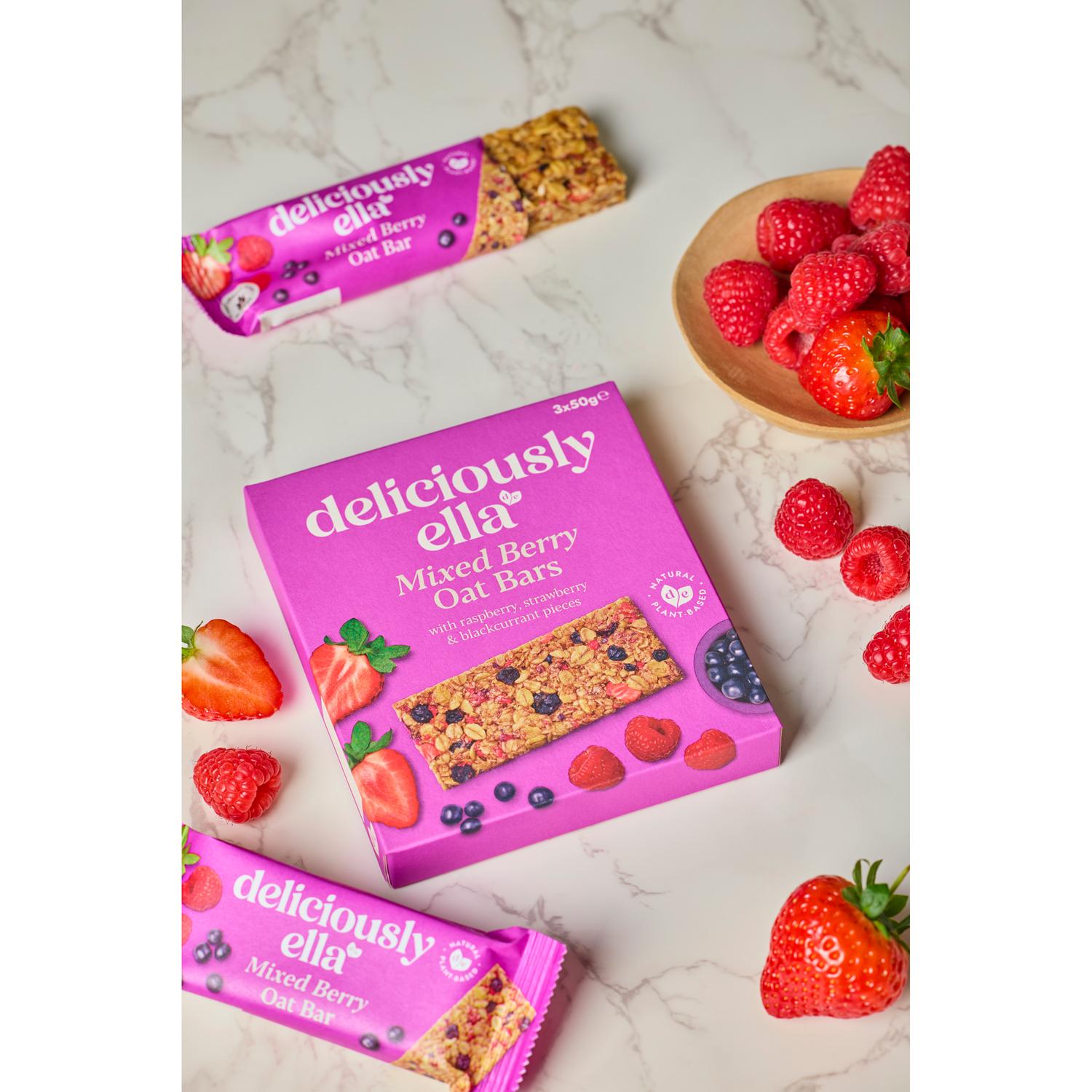 Deliciously Ella Mixed Berry Oat Flapjacks 3 x 50g - British product