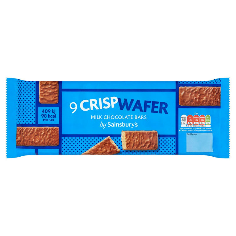 Chocolate Wafer Bars with Chocolate Cream and Milk Chocolate Coating 9 x 19.2g