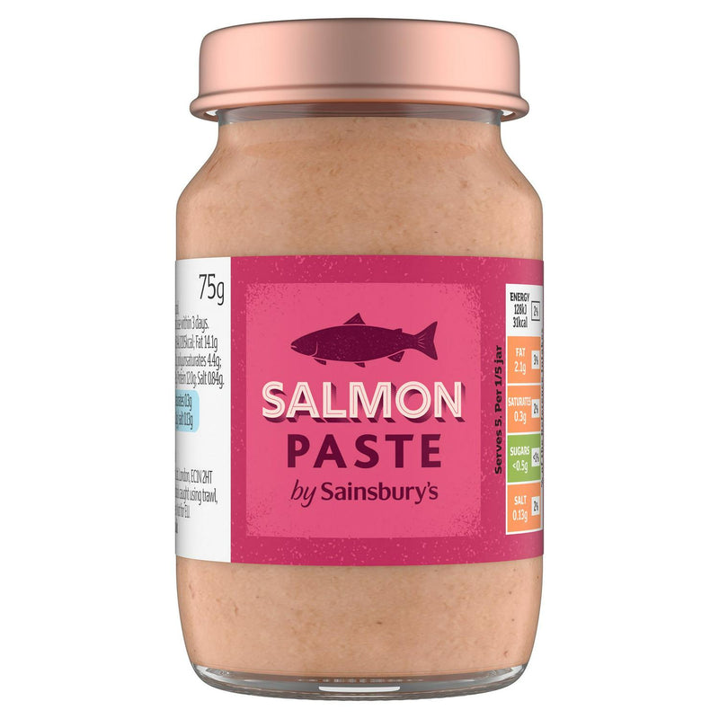 Sainsbury's Salmon Paste 75g recyclable jar (British brand)