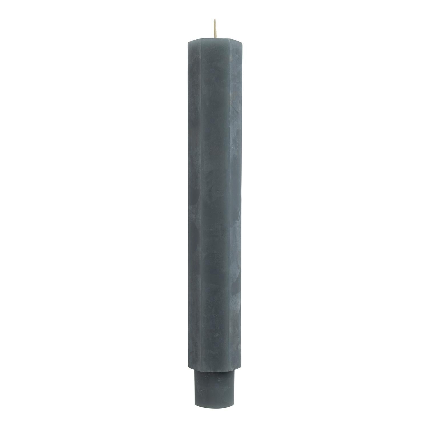 Habitat grey hexagon stubby dinner candle 20cm height, UK version