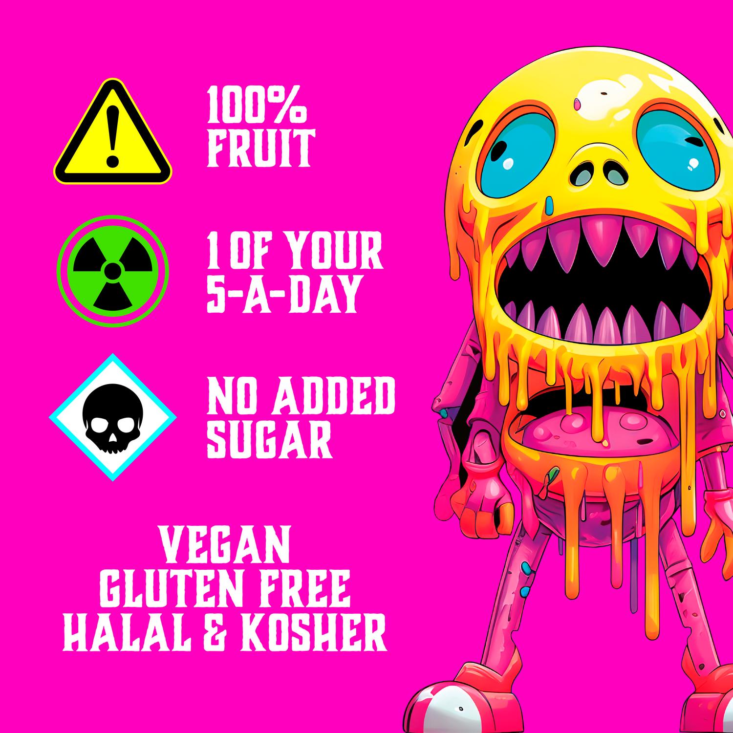 Zombie Fruit Leatherz Bars Variety Pack 4 x 25g (British brand)