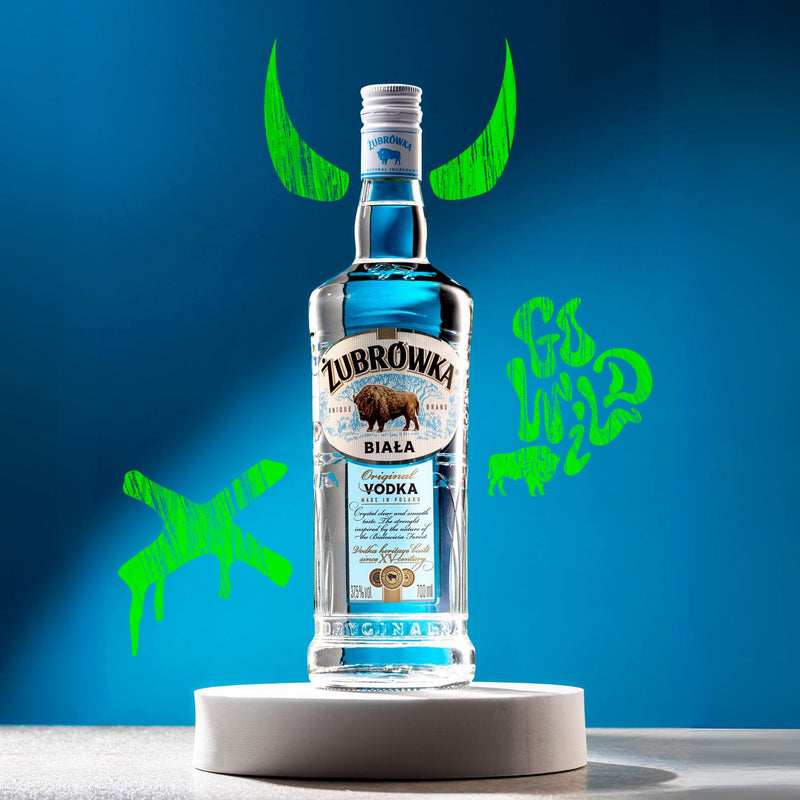 Zubrowka Biala Unique Brand Vodka 70cl (British brand)