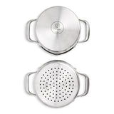 3-Tier Stainless Steel Steamer with Glass Lid, 18cm Diameter
