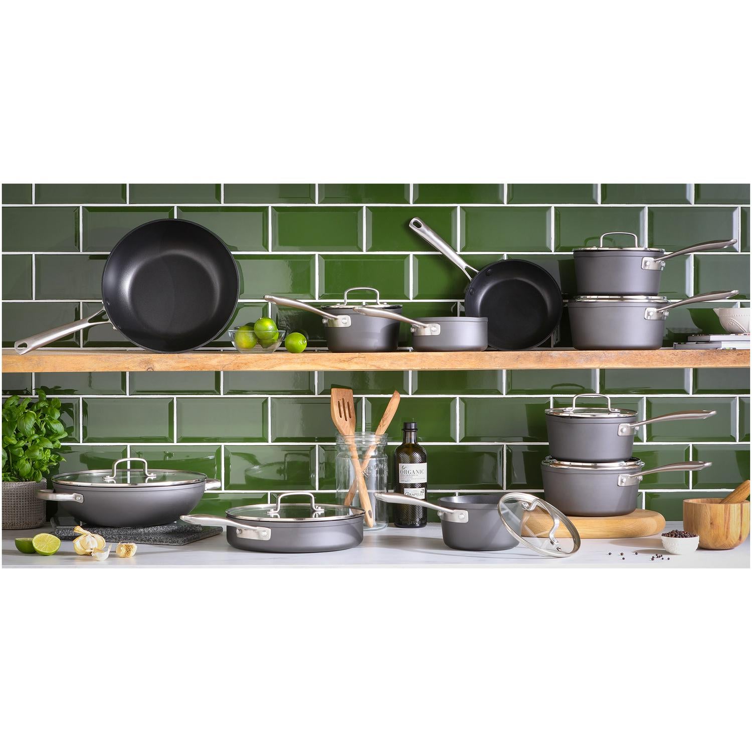 Habitat hard anodised aluminium saucepan set 3 piece, UK version