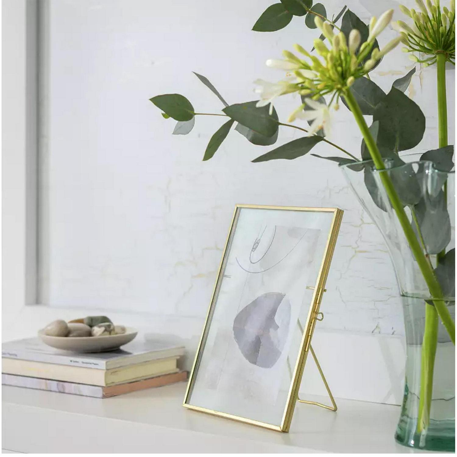 Habitat Skinny Metal Easel Picture Frame Gold 18x13cm, UK version