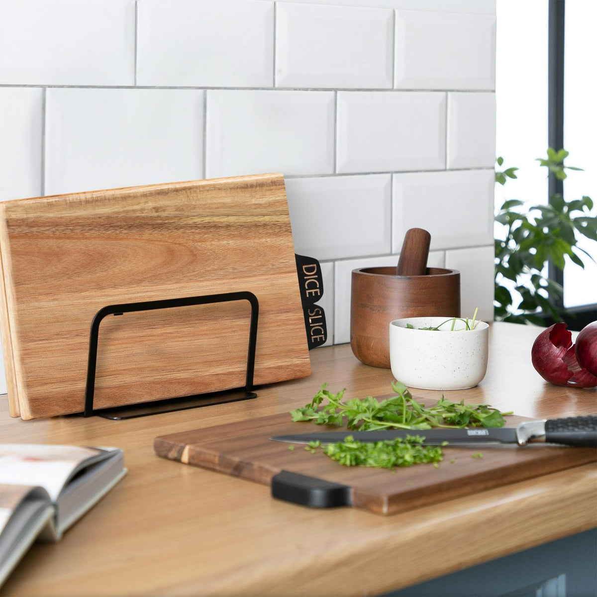 Habitat Industrial Acacia Wood Butcher Board - Pack of 3
