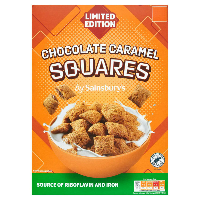 Sainsbury's chocolate caramel squares limited edition 375g (British brand)