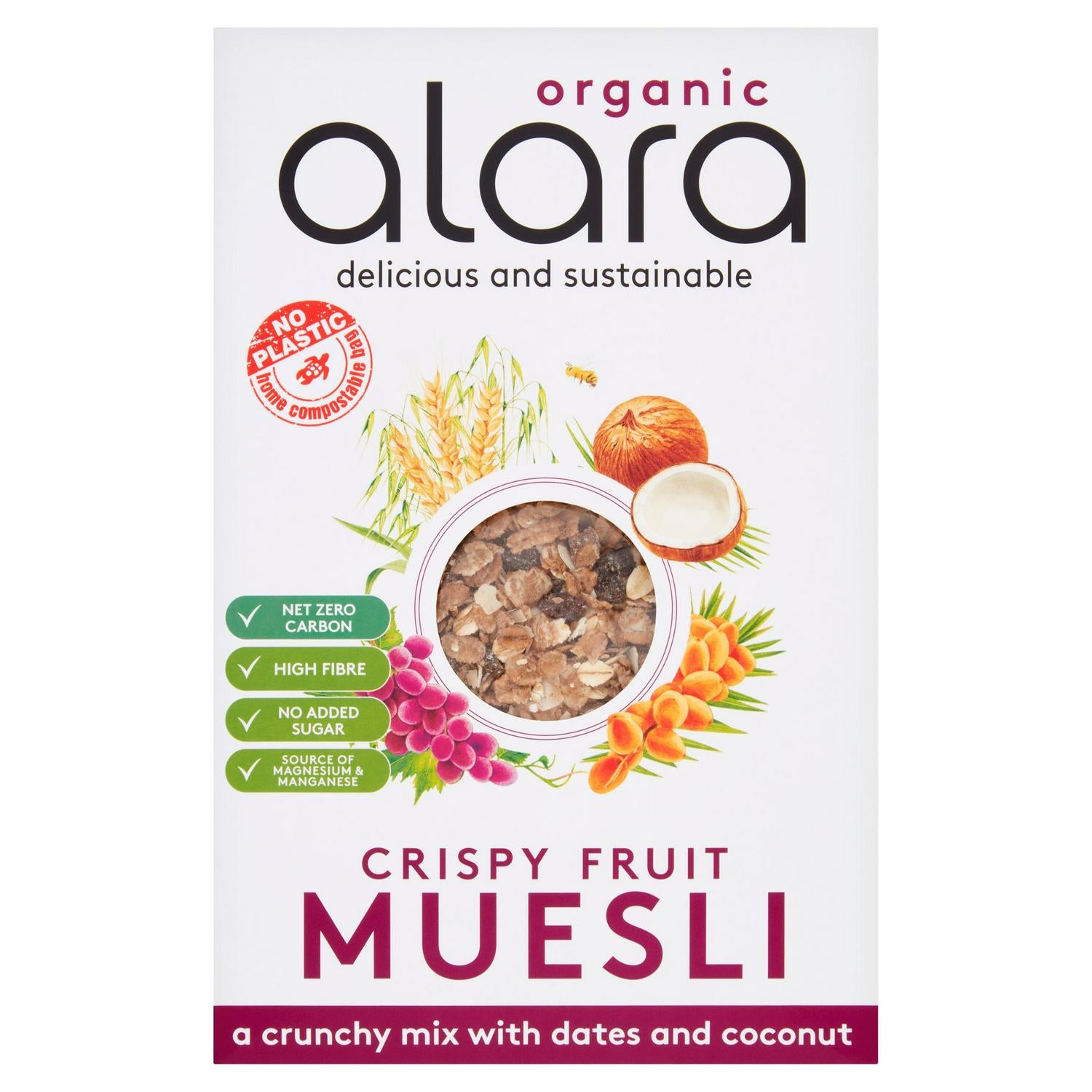 Alara Organic Crispy Fruit Muesli 550g - British product