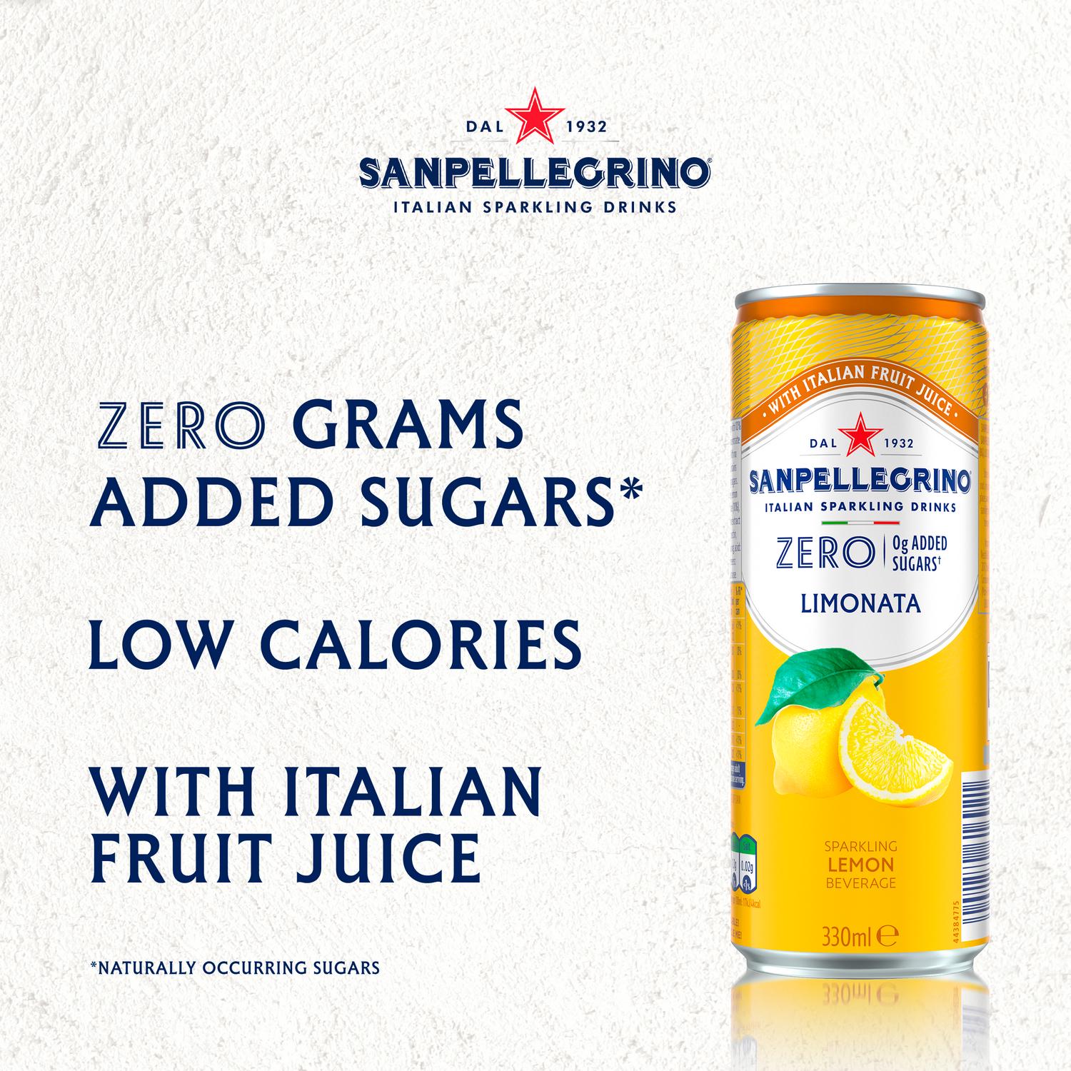 San Pellegrino Sparkling Lemonade Zero 4 x 330ml (British brand)