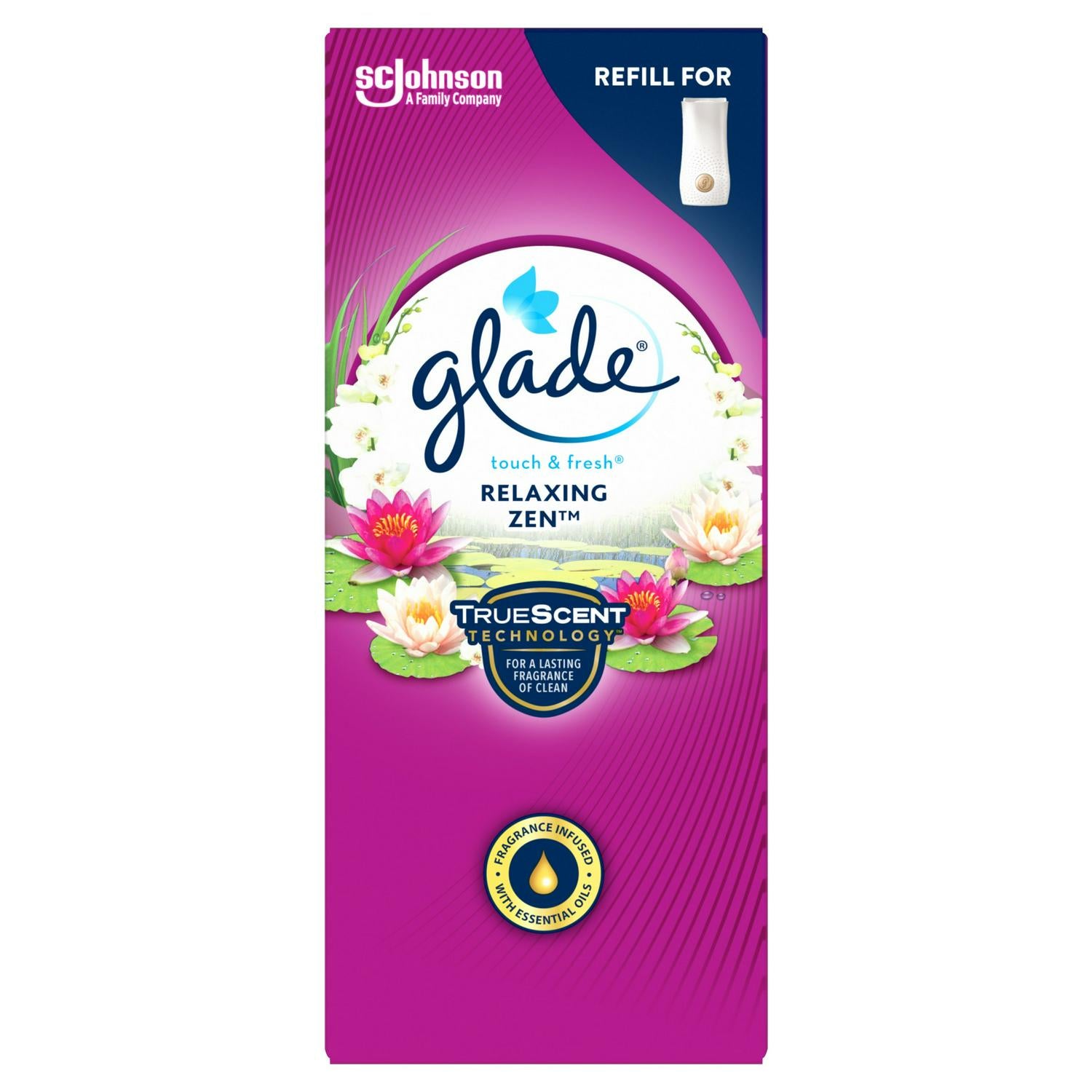 Glade Relaxing Zen air freshener refill 10ml, UK version