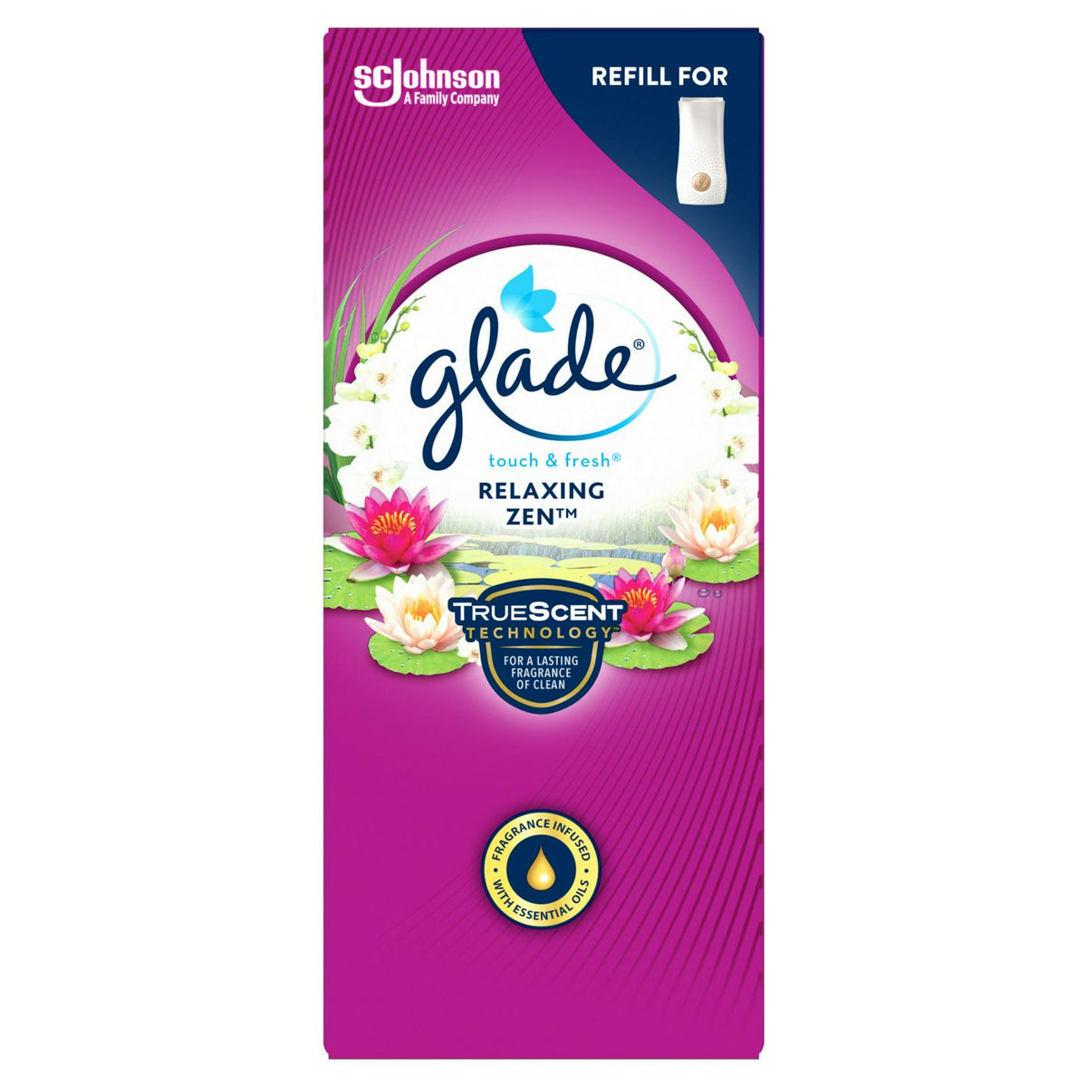 Glade Relaxing Zen air freshener refill 10ml, UK version