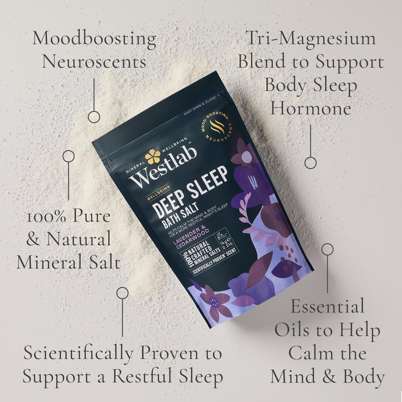 Mineral Bath Salt for Deep Sleep Support with Lavender and Cedarwood 1kg