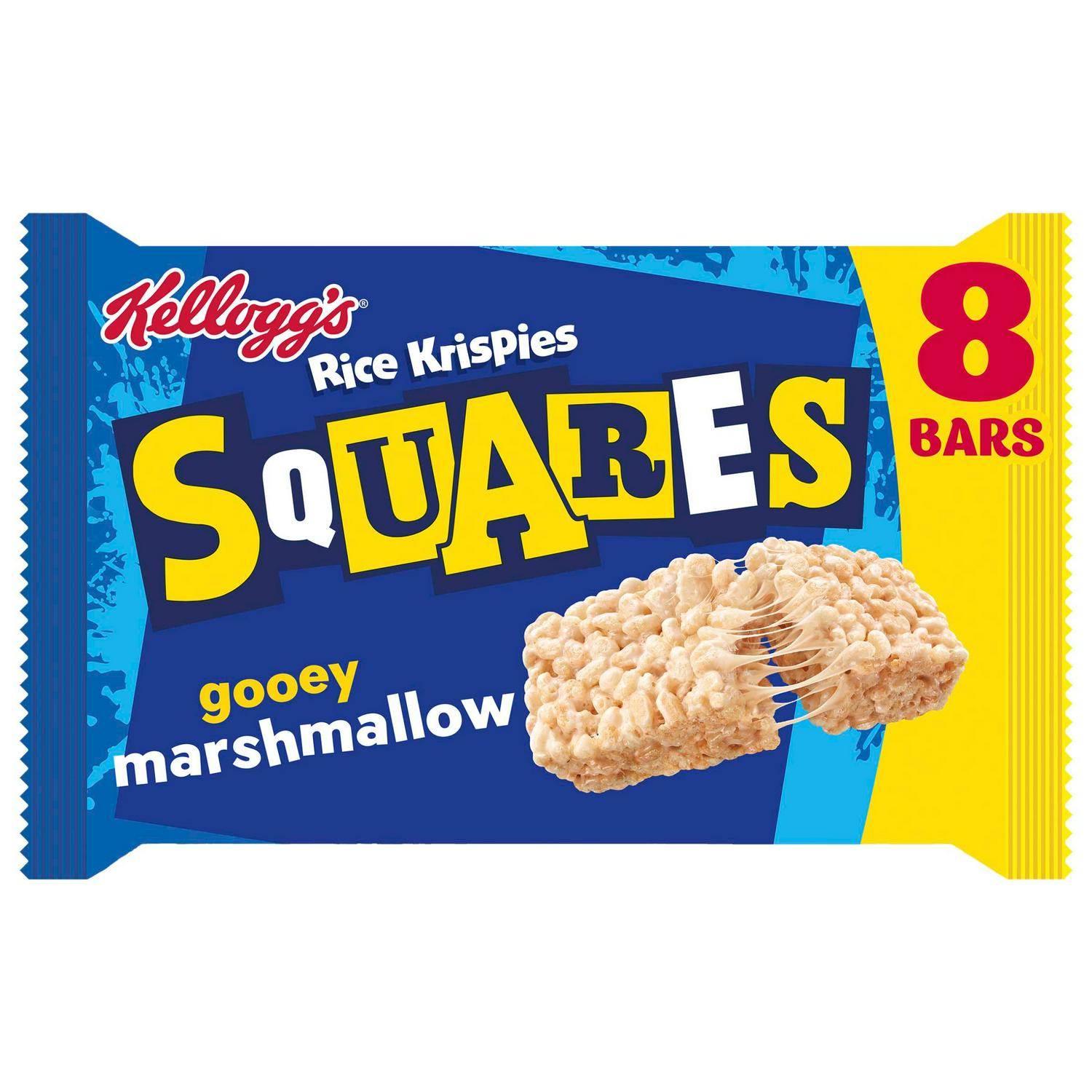 Kellogg's Rice Krispies Squares Marshmallow Bars 8x28g, imported from the UK