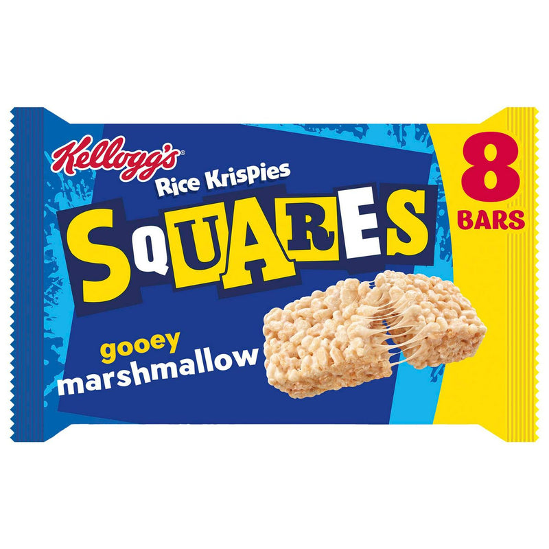 Kellogg's Rice Krispies Squares Marshmallow Bars 8x28g, imported from the UK