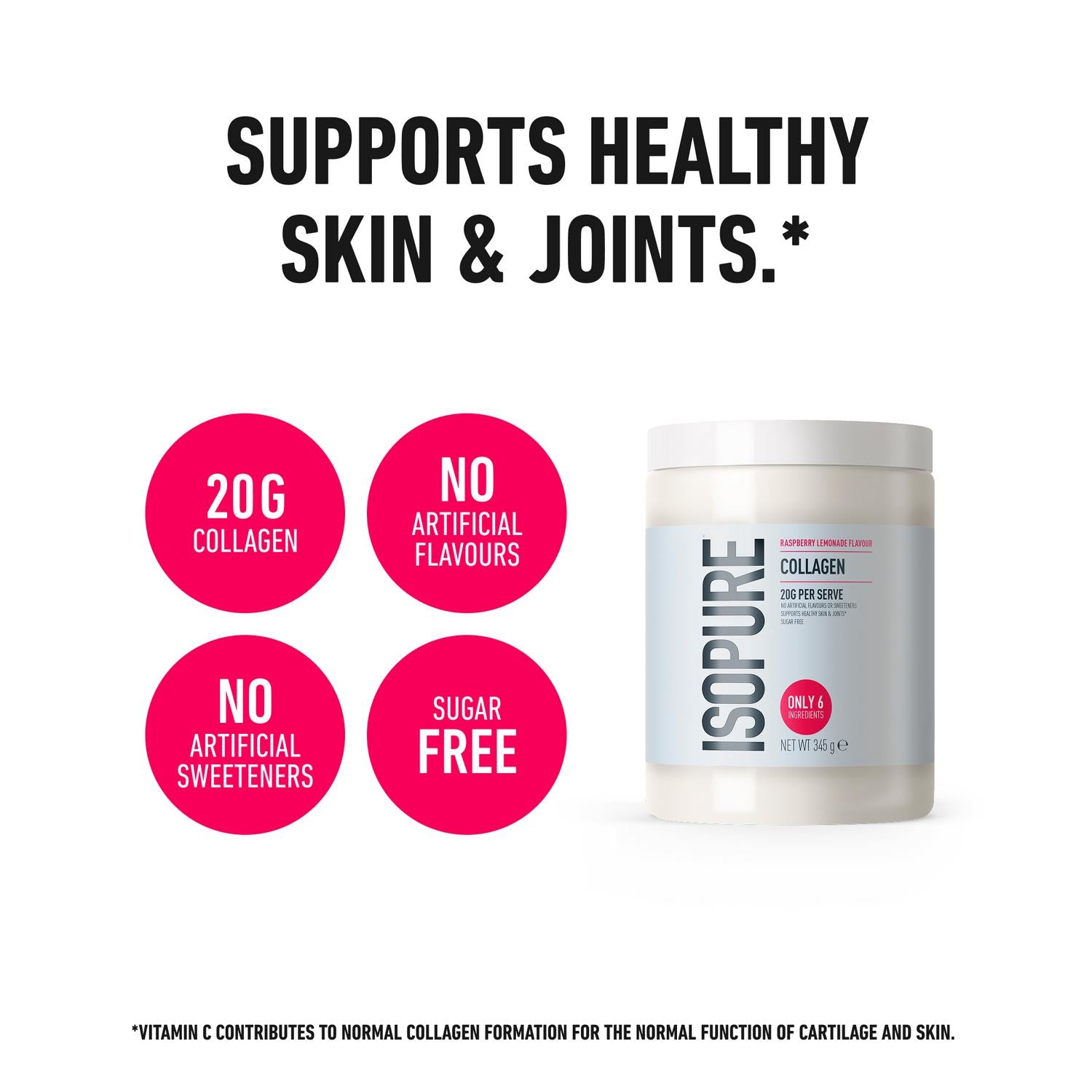 Isopure Raspberry Lemonade Collagen Powder 345g, UK version