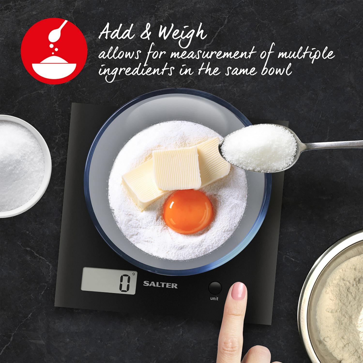 Salter digital kitchen scale black 3kg capacity (British brand)