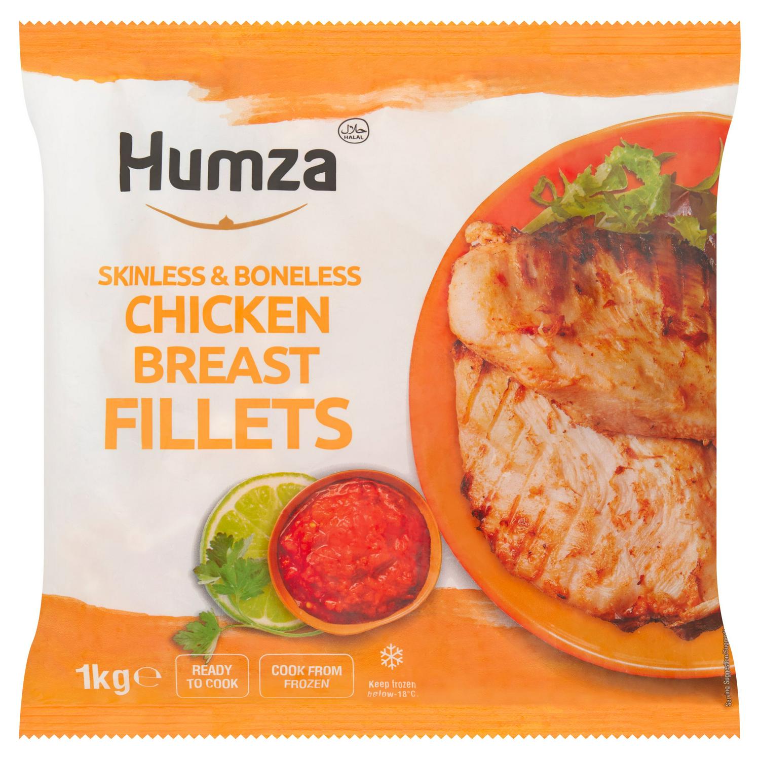 Humza chicken breast fillets 1kg, UK version