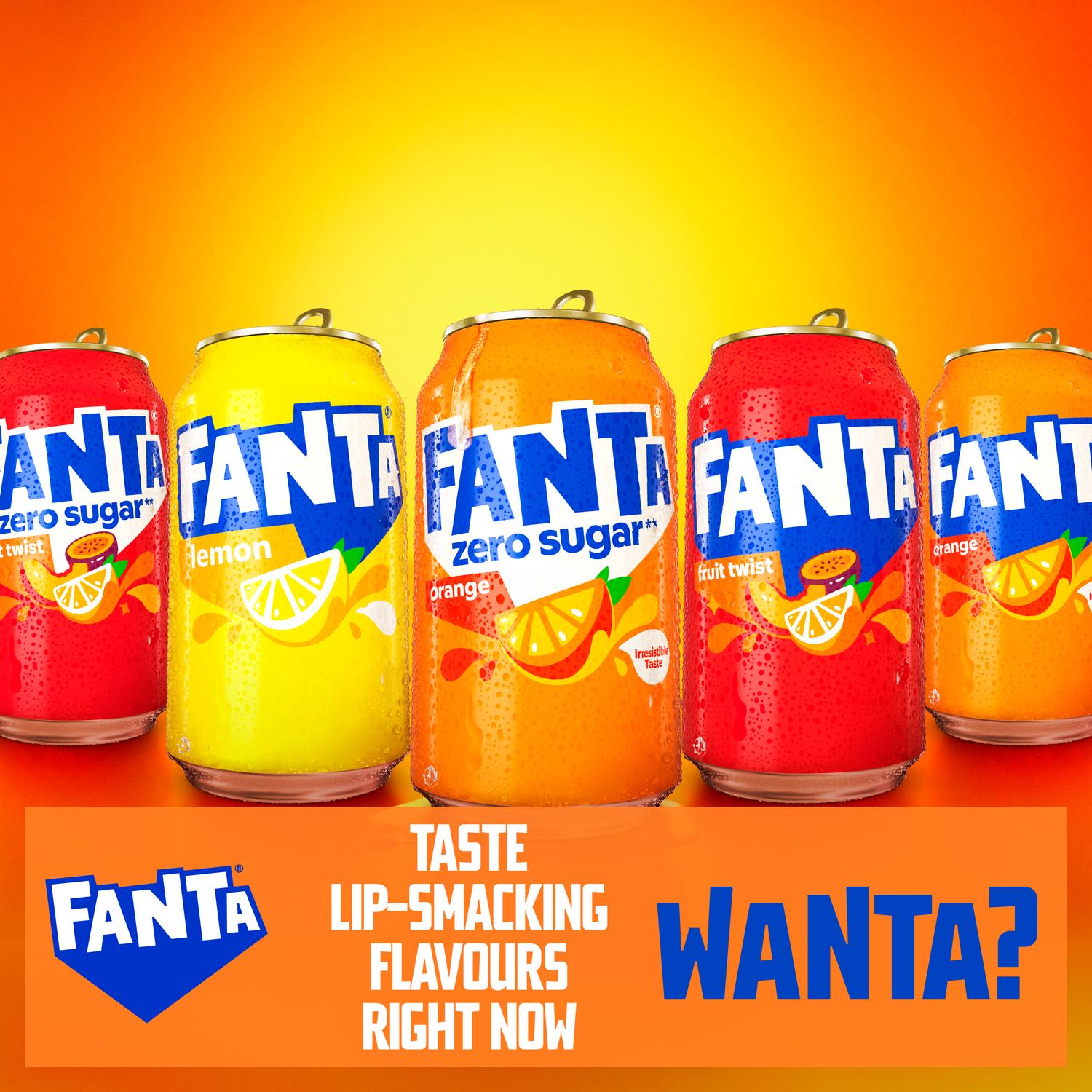 Fanta Lemon soft drink 8 x 330ml - British product