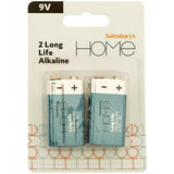 Sainsbury's Home Long Life 9V2 Alk Batteries