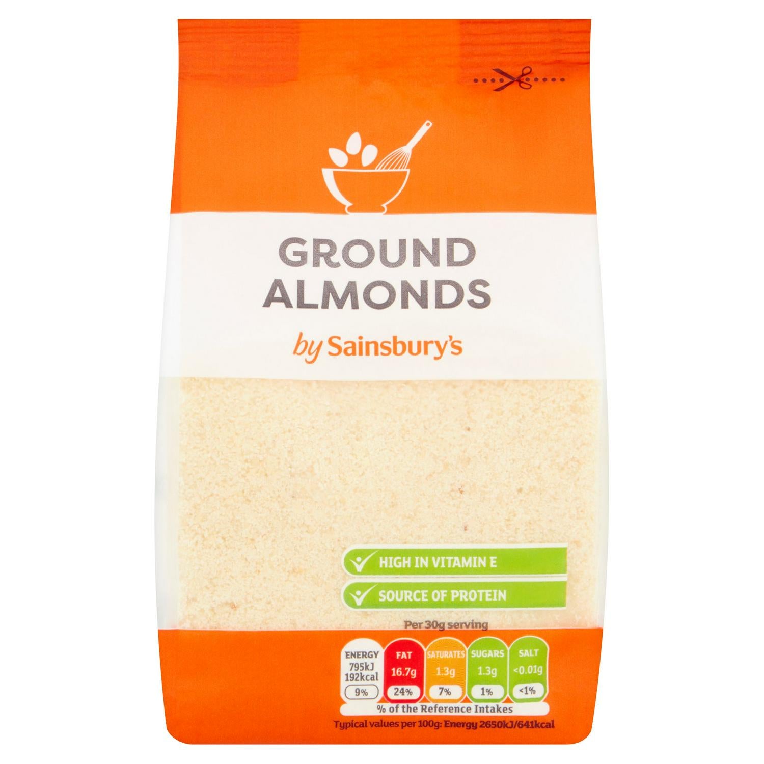 Sainsbury's Ground Almonds 200g nut meal for sweet treats (British brand)