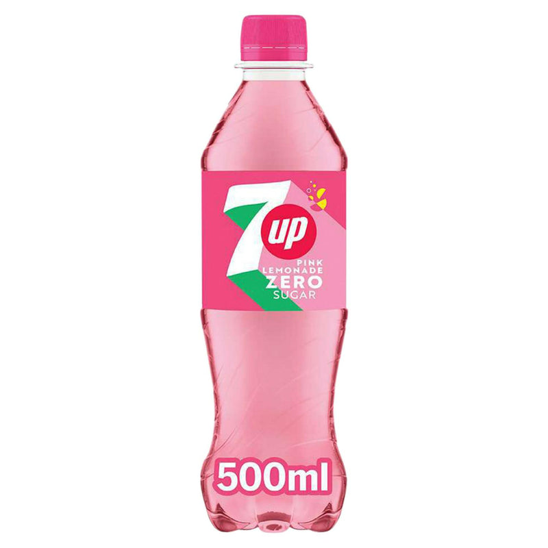 7UP Zero Sugar Pink Lemonade Bottle 500ml - British product