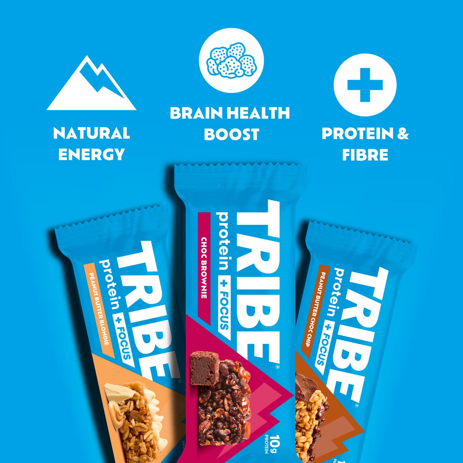 Tribe Protein & Focus chocolate brownie bar 60g (British brand)