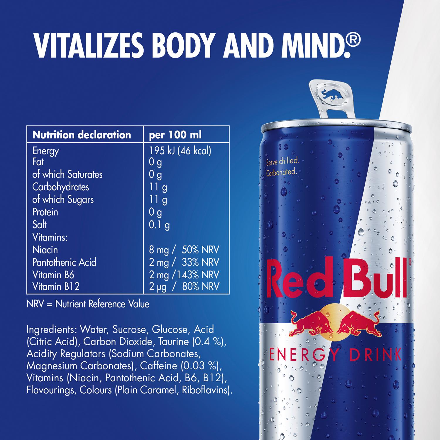 Red Bull Energy Drink Original 250ml, imported from the UK