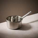 Habitat 16cm Ellipse Brushed Stainless Steel Saucepan