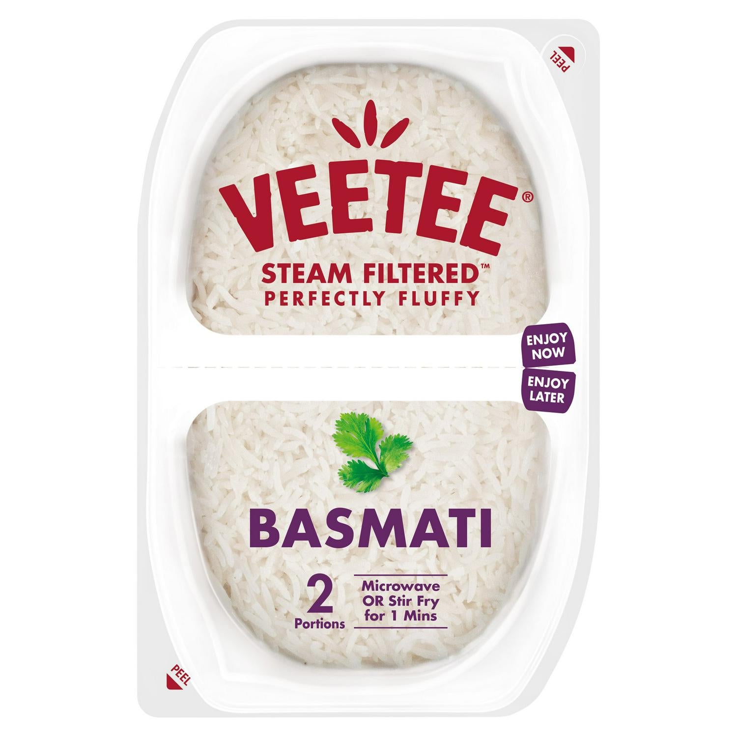 Veetee Heat & Eat Basmati Rice Pots 2x250g (British brand)