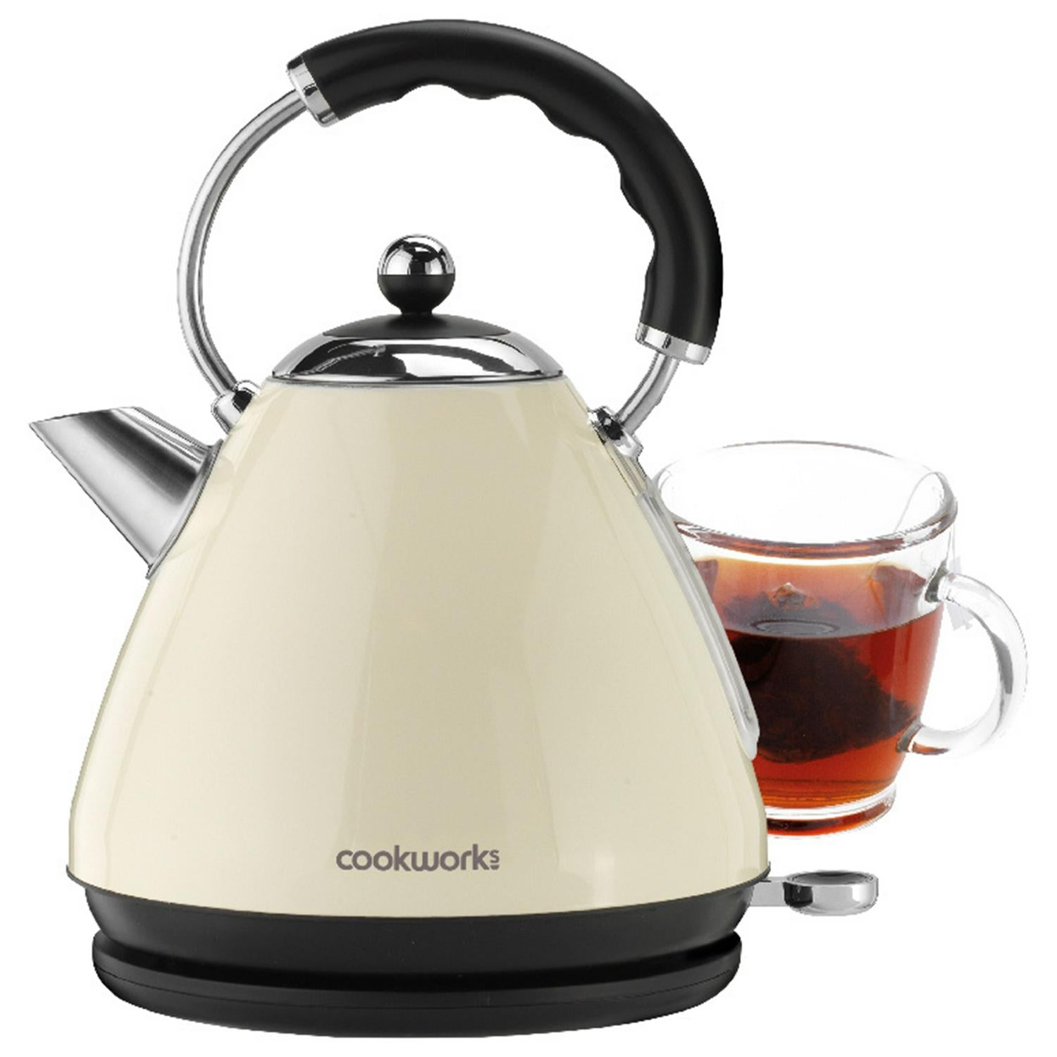 Cookworks almond metal pyramid kettle 1.7L - British product