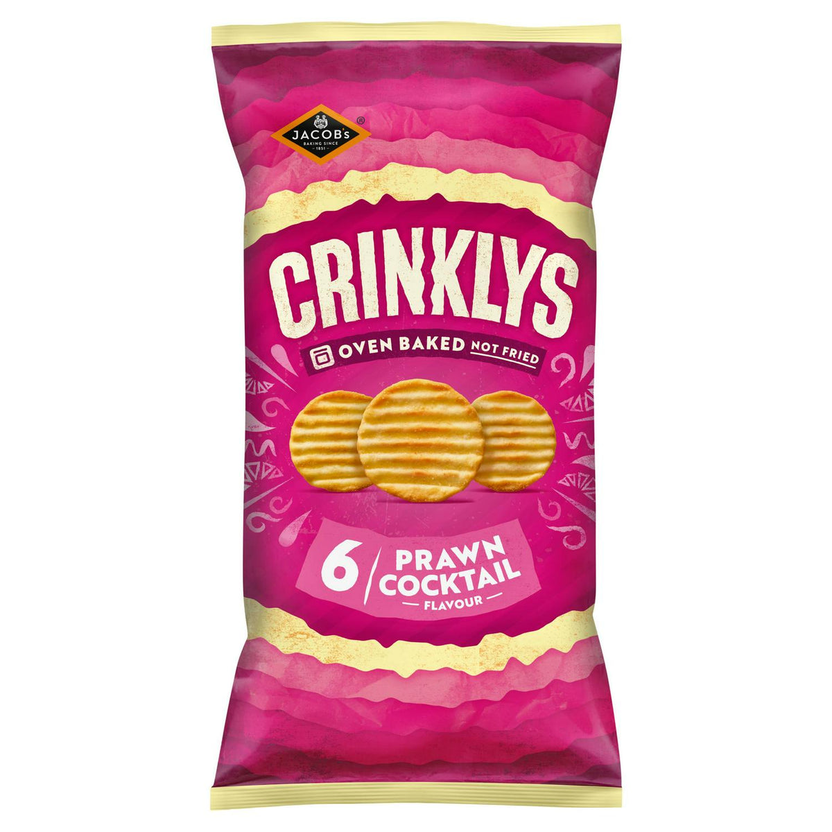 Prawn Cocktail Flavour Crinkled Snack Biscuits 6 x 23g