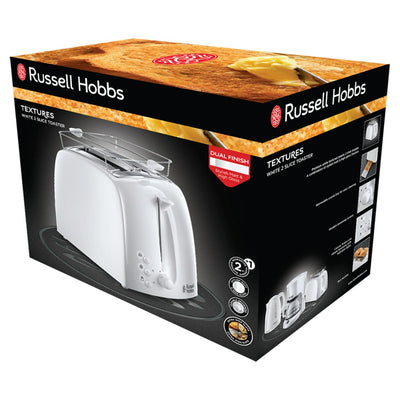 Russell Hobbs Textures 2 Slice White Toaster