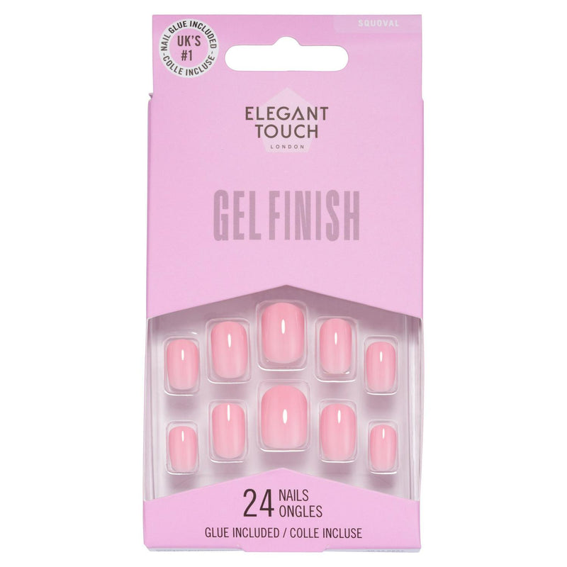 Elegant Touch gel finish nails perfect pink 24 pcs - British product