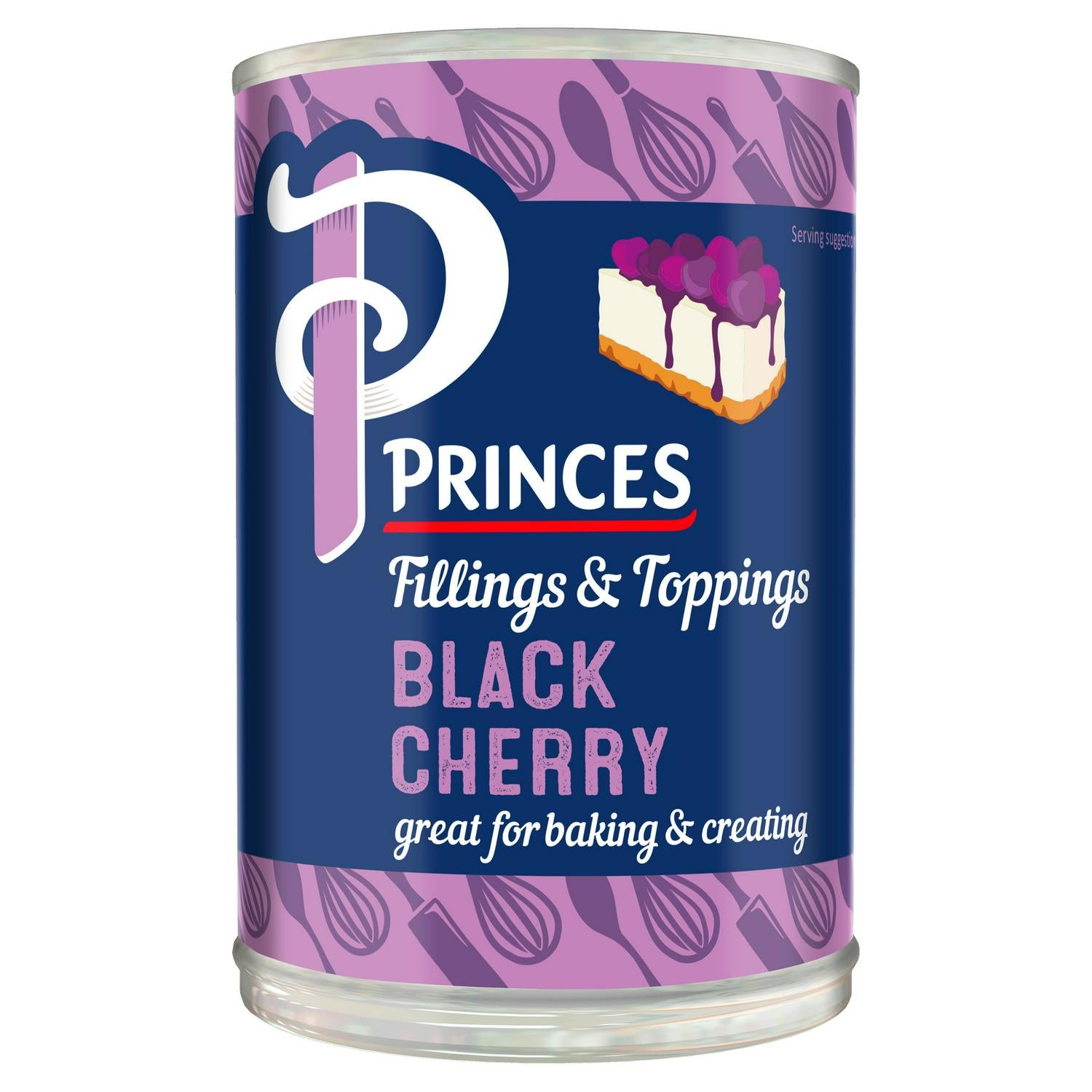 Princes Black Cherry Fruit Filling 410g, imported from the UK