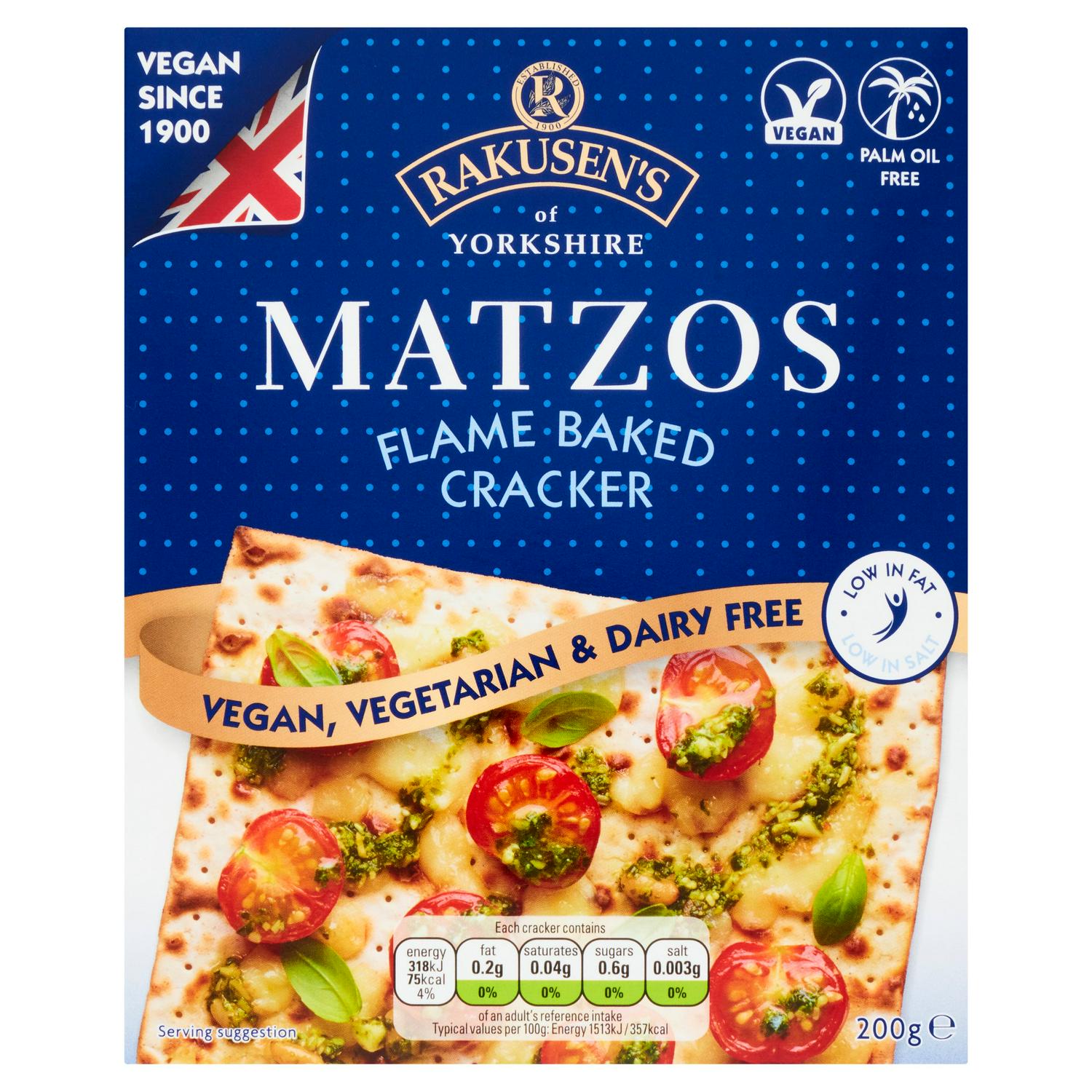 Rakusen's Matzos Cracker 200g, imported from the UK