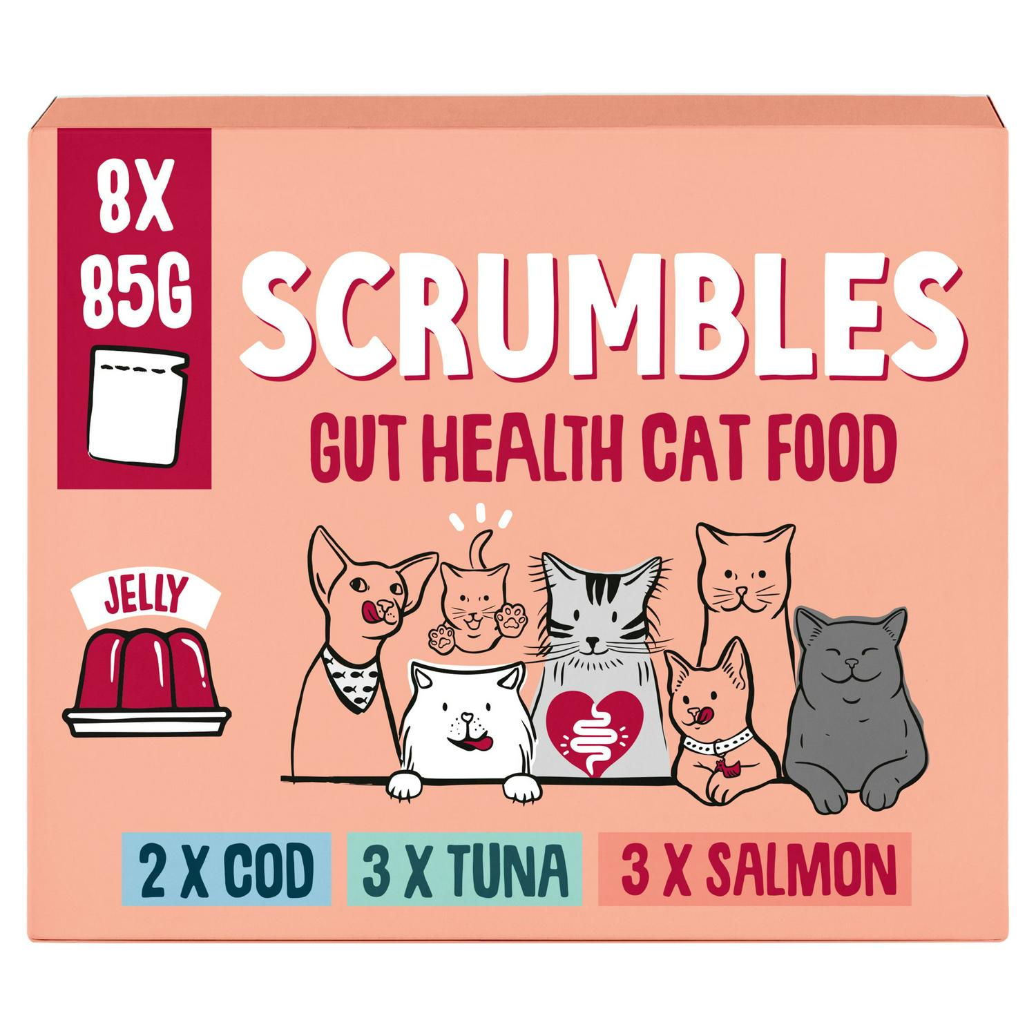Scrumbles Jelly Wet Cat Food Multipack 8 x 85g (British brand)