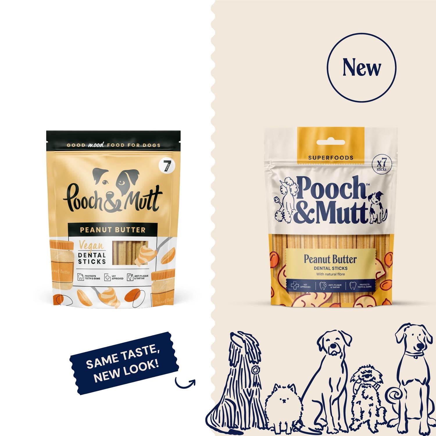 Pooch & Mutt dental sticks peanut butter 251g (British brand)