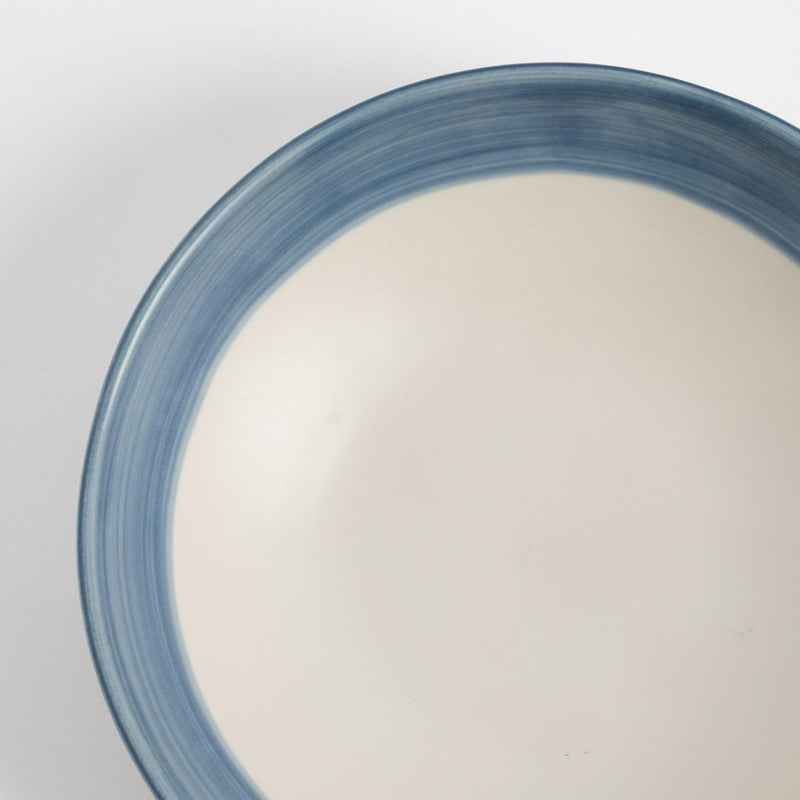 Habitat Artisan Stripe Stoneware Pasta Bowl - Blue