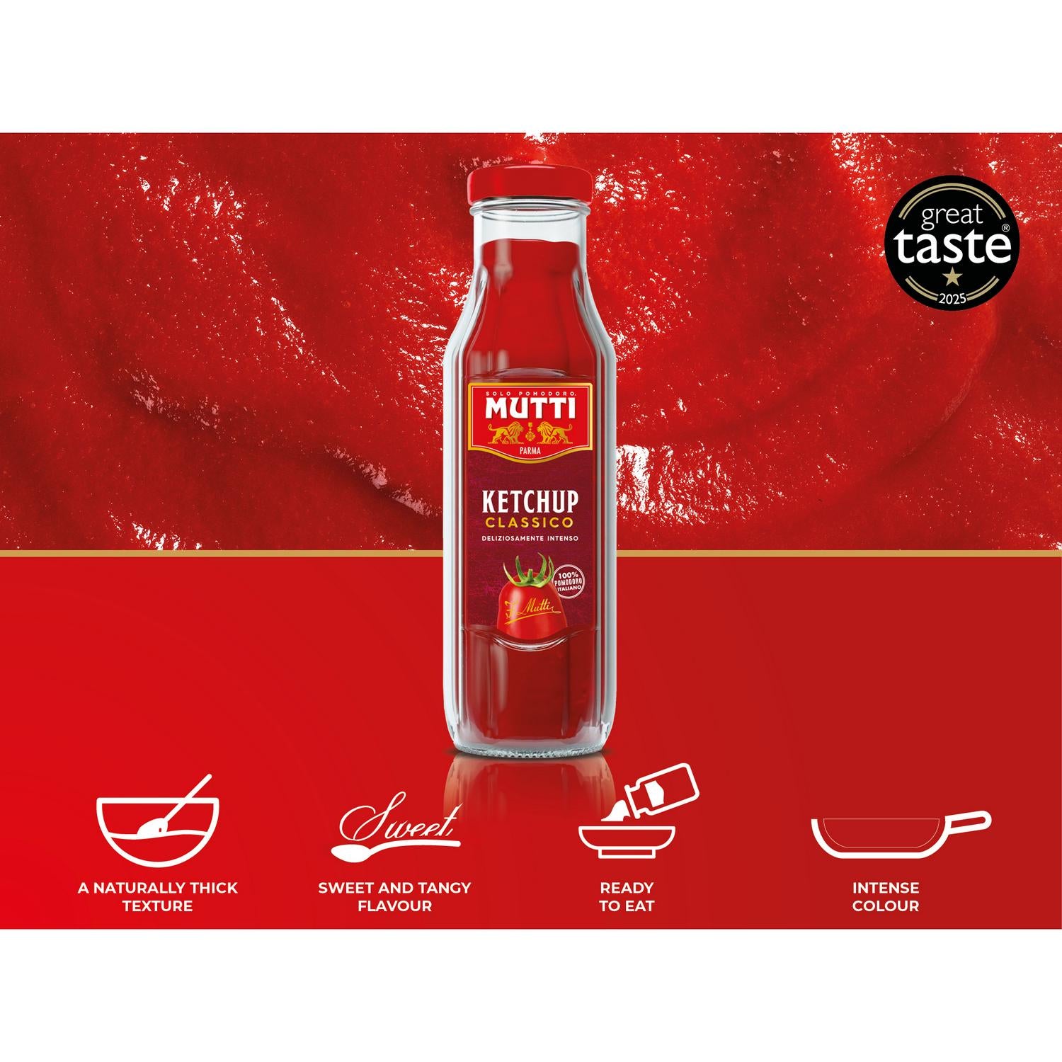 Mutti Tomato Ketchup Classico 300g, imported from the UK