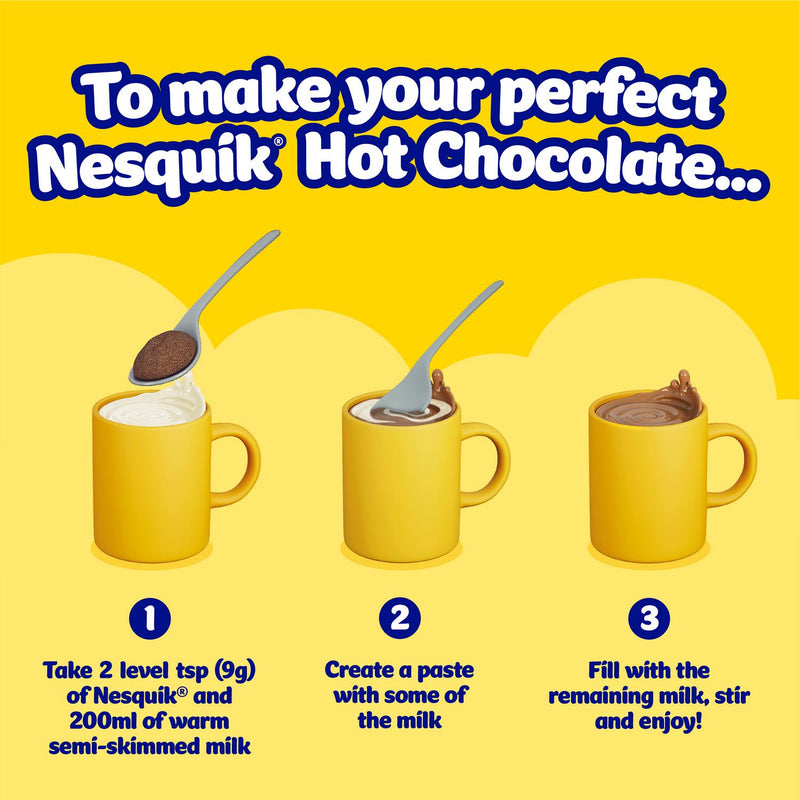 Nesquik Hot Chocolate Powder 400g, imported from the UK