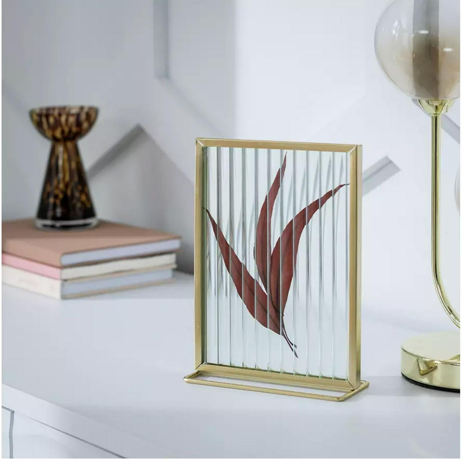 Habitat Reeded Glass Frame Gold 4x6 inch, UK version