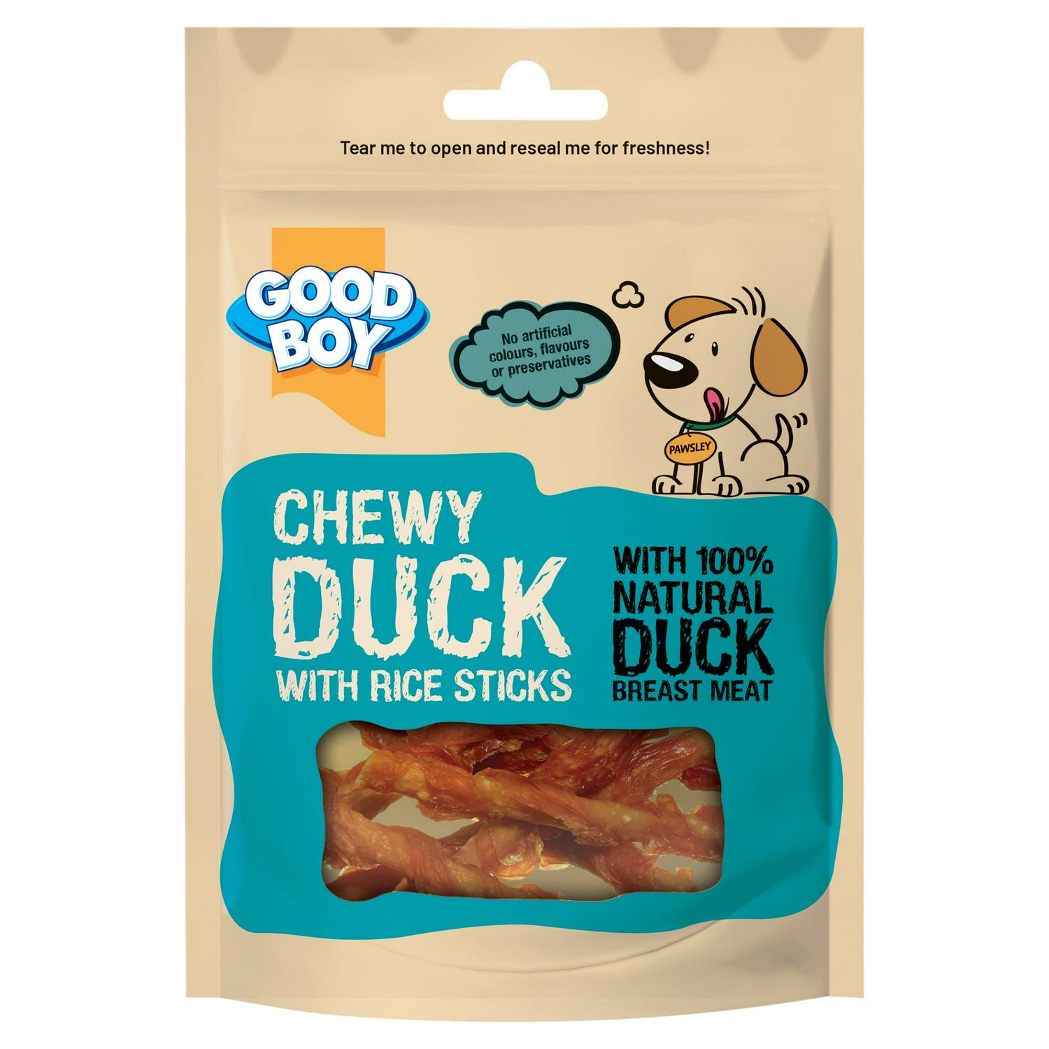 Good Boy chew duck rice sticks dog treats 70g, UK version