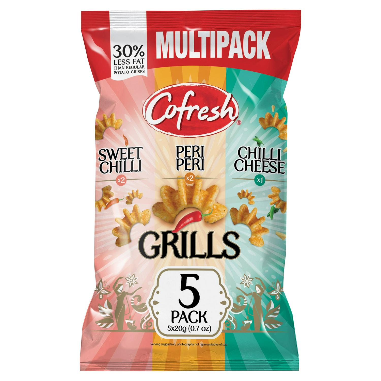 Cofresh Potato Grills Snack Multipack Mixed Flavour 5x20g - British product