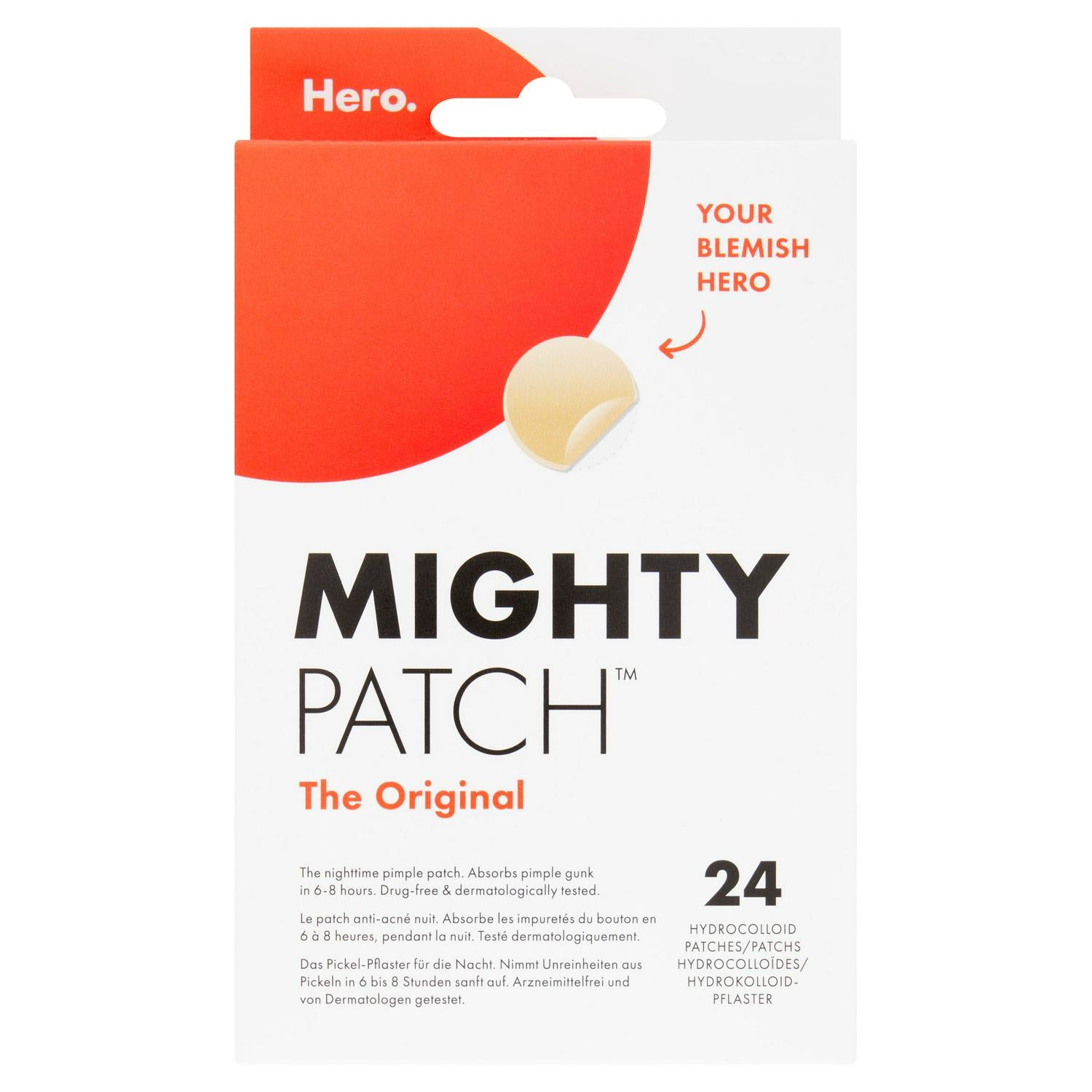 Hero Cosmetics Mighty Patch spot patches 24 pack, imported from the UK
